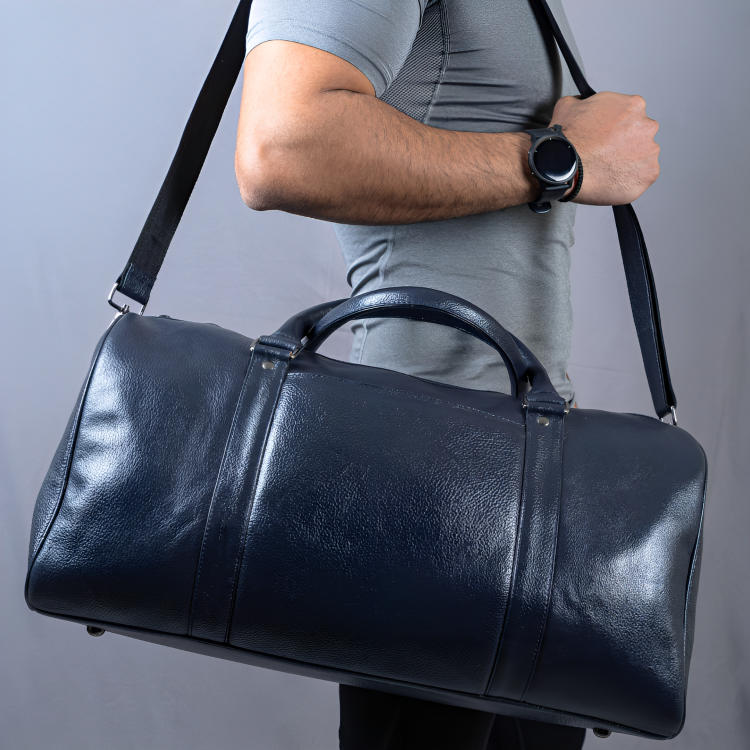 Navy duffle bag online